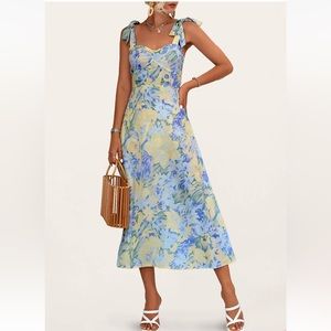 Midi, light weight, floral dress from Azazie